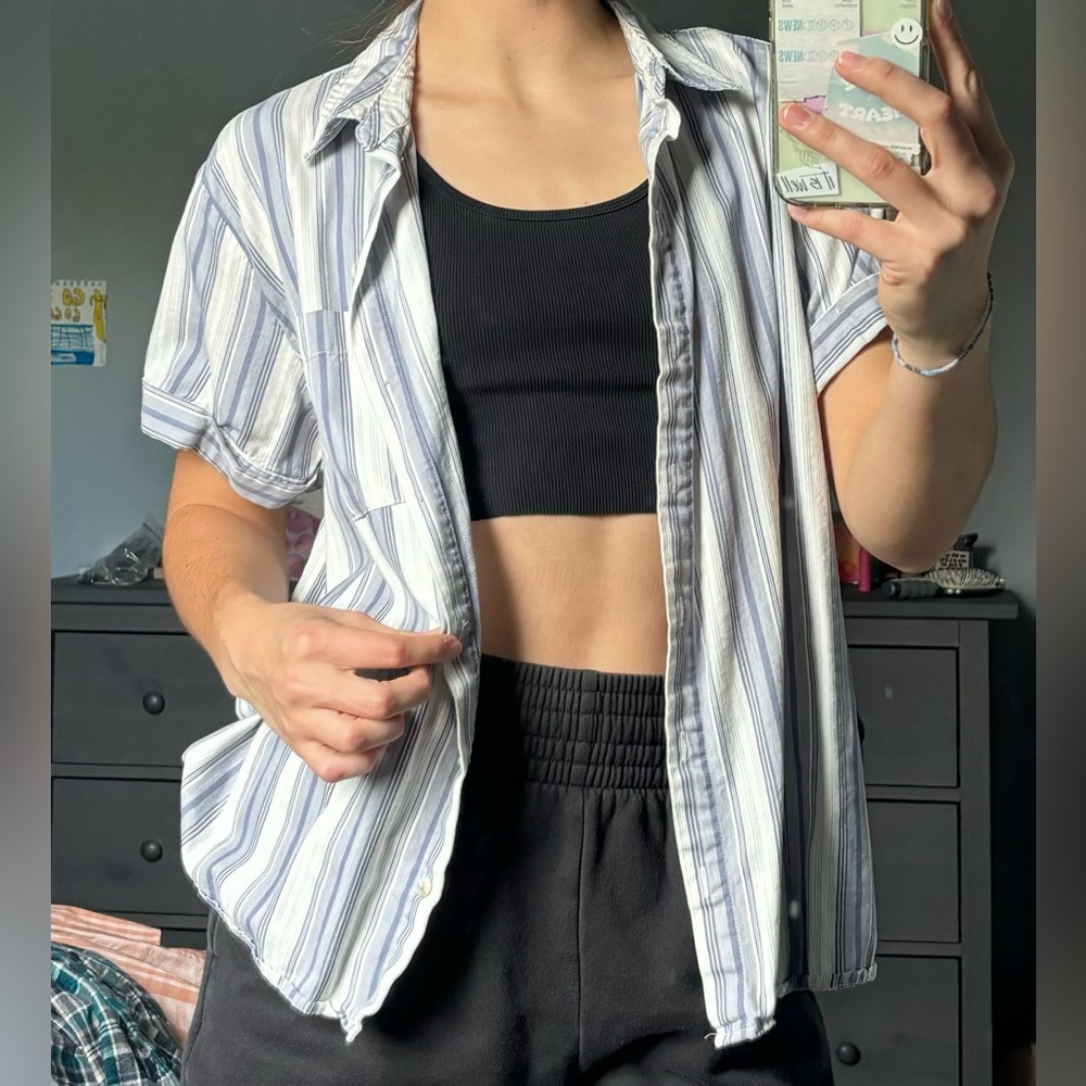 Blue Button Down Pullover - image 1